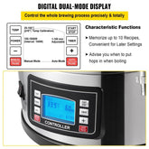 Electric Brewing System, 9.2 Gal/35 L Brewing Pot, All-in-One Home Beer Brewer with Pump, Mash Boil Device with Panel, Auto/Manual Mode 100-1800W Power 25-100℃ Temp 1-180 min Timer Recipe Memory